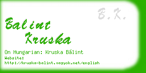 balint kruska business card